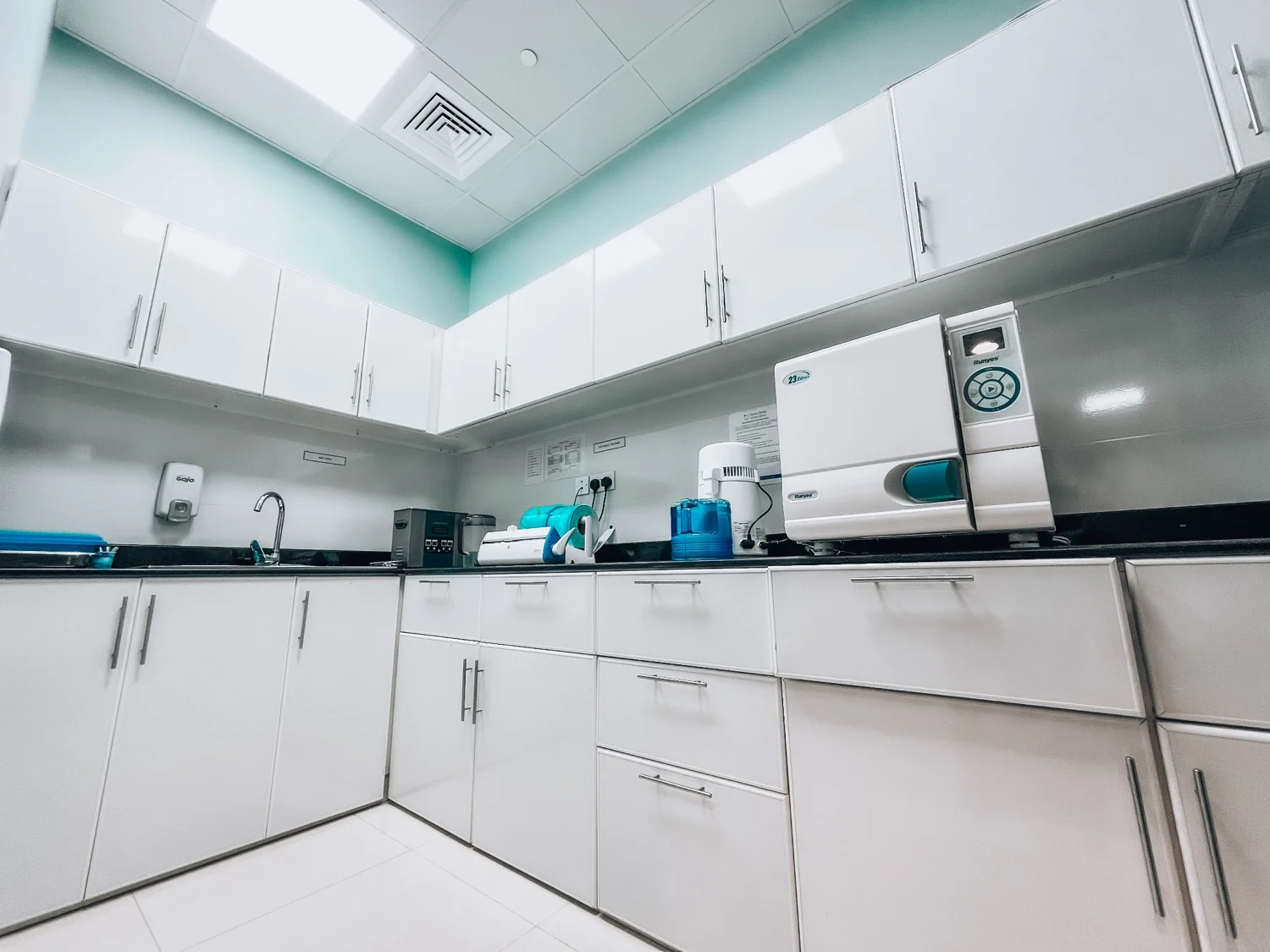 The clinic’s dedicated sterilisation area